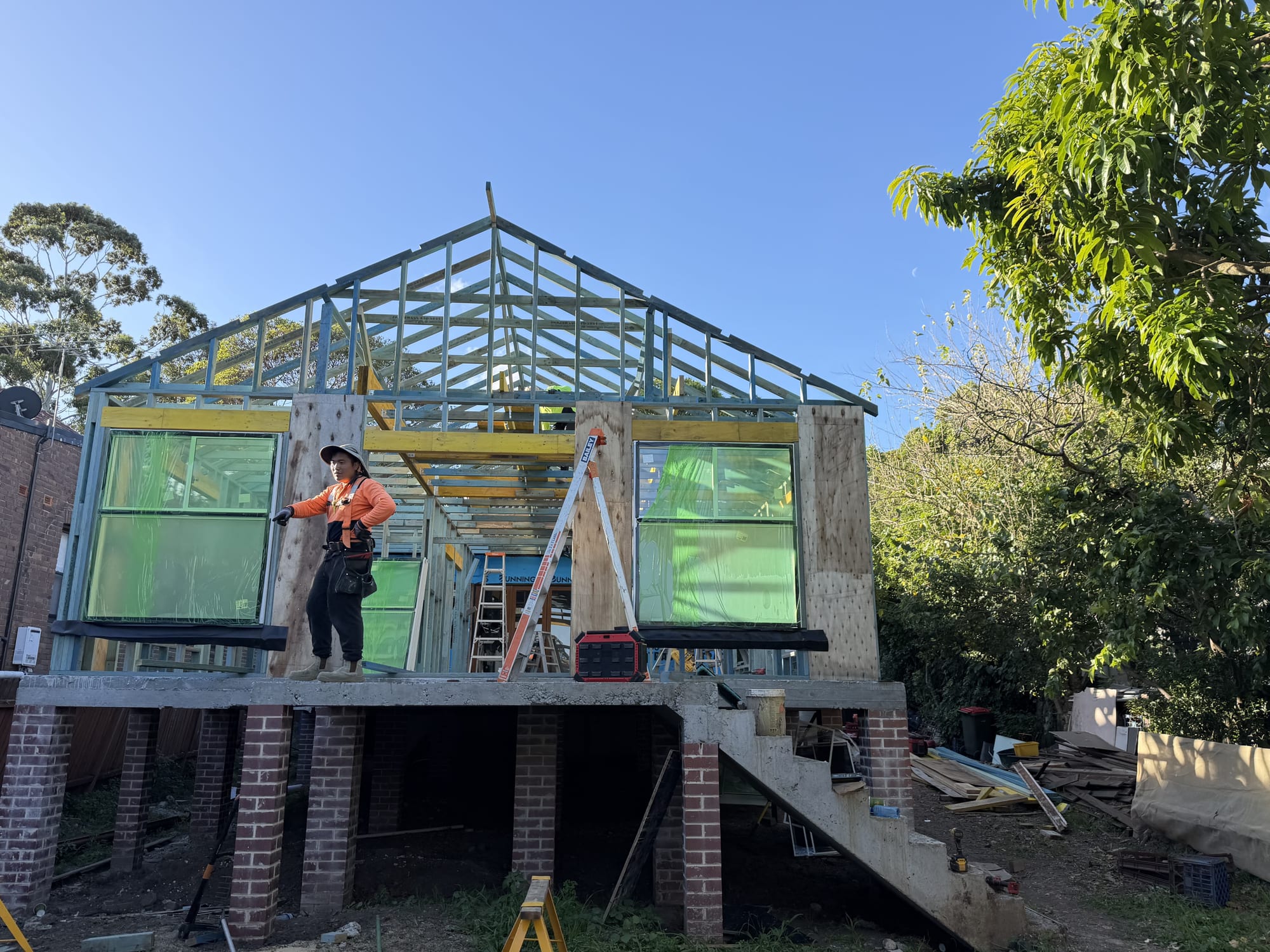 Vie1home carpenter on a structural framing job in Sydney